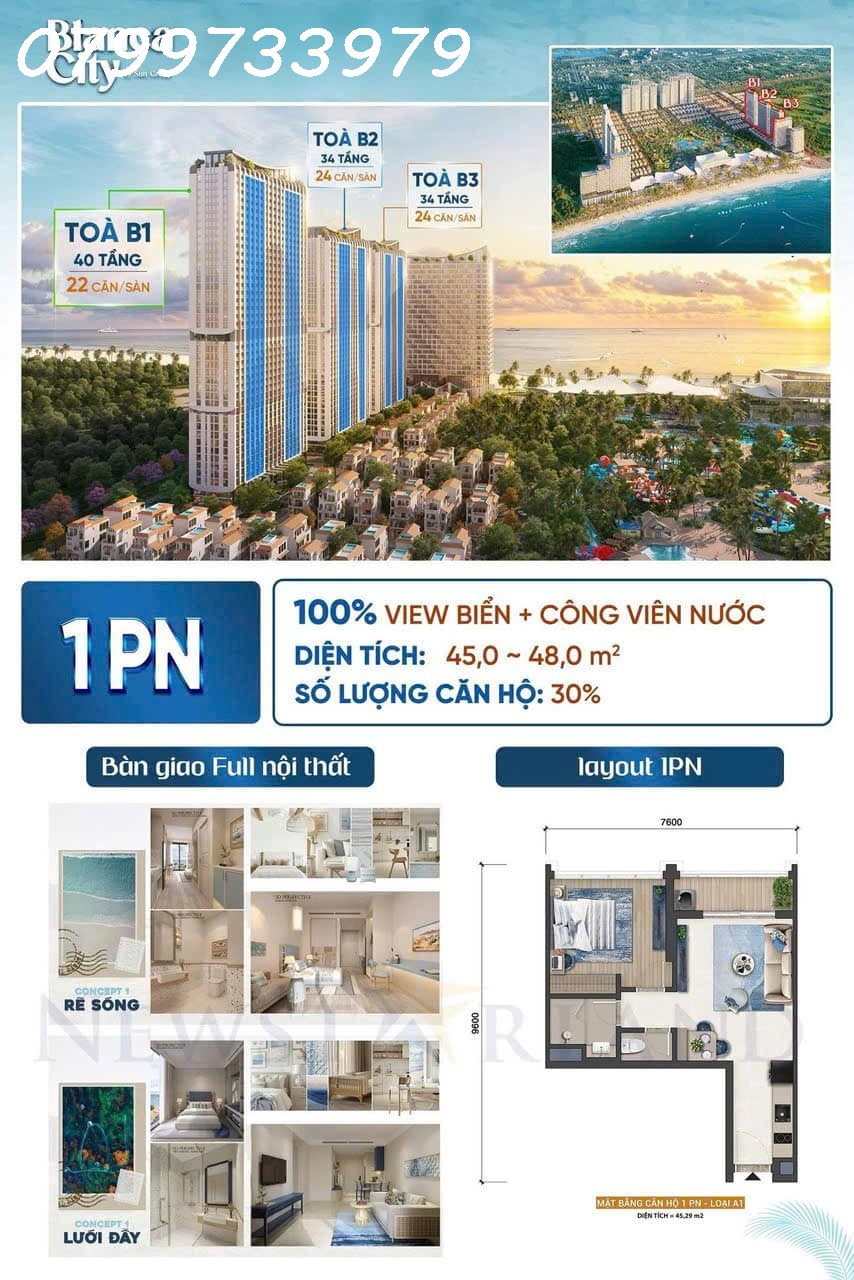 Bán căn hộ cao cấp biển Vũng Tàu giá 2,8 tỷ chủ đầu tư Sun group 0799733979 - Ảnh 3